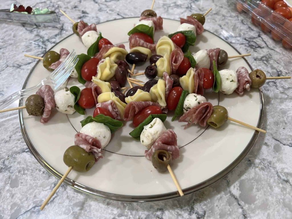 Antipasto Skewers with Salami and Cheese