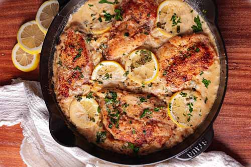 Creamy Lemon Herb Chicken Orzo Skillet 1