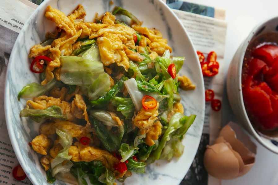 Crispy Egg Cabbage Stir Fry