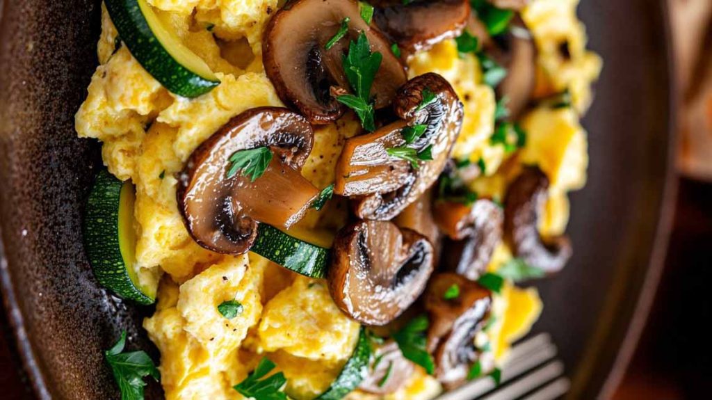 Egg Mushroom Carbonara Skillet