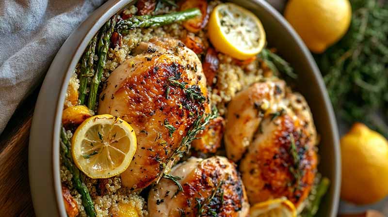 Herb Roasted Chicken Thighs with Fennel Sweet Potato