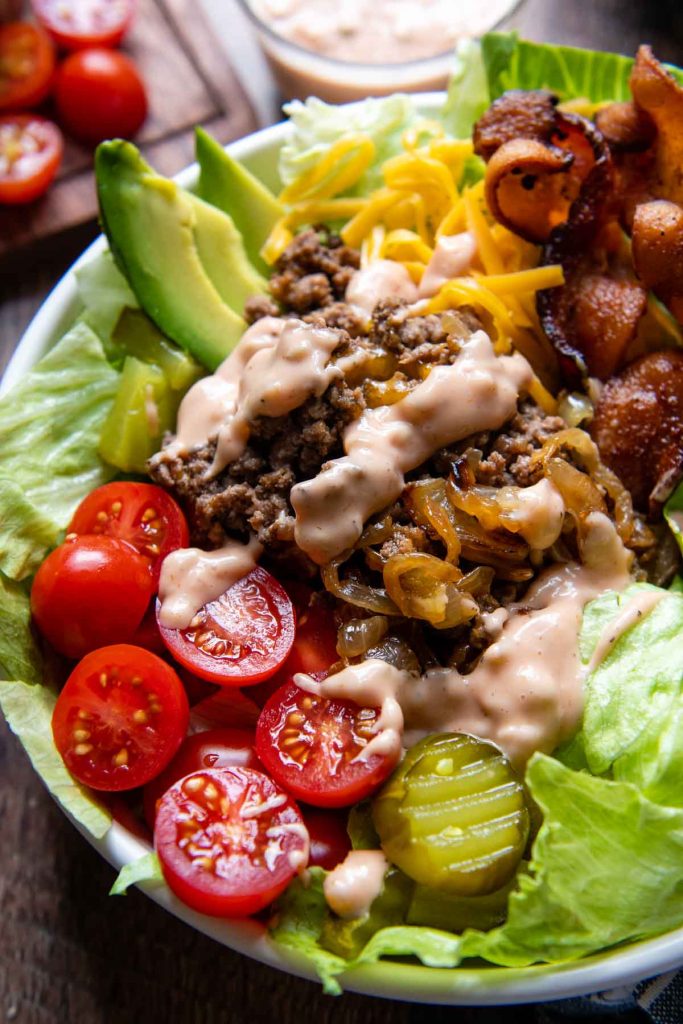 Juicy Bunless Bacon Cheeseburger Bowls