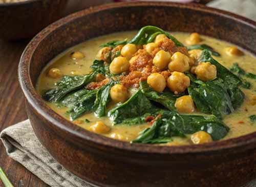 Spiced Chickpea Spinach Curry