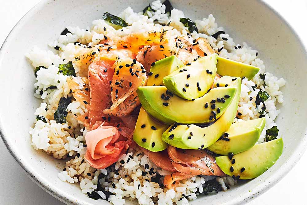 Salmon and Avocado Rice Bowl