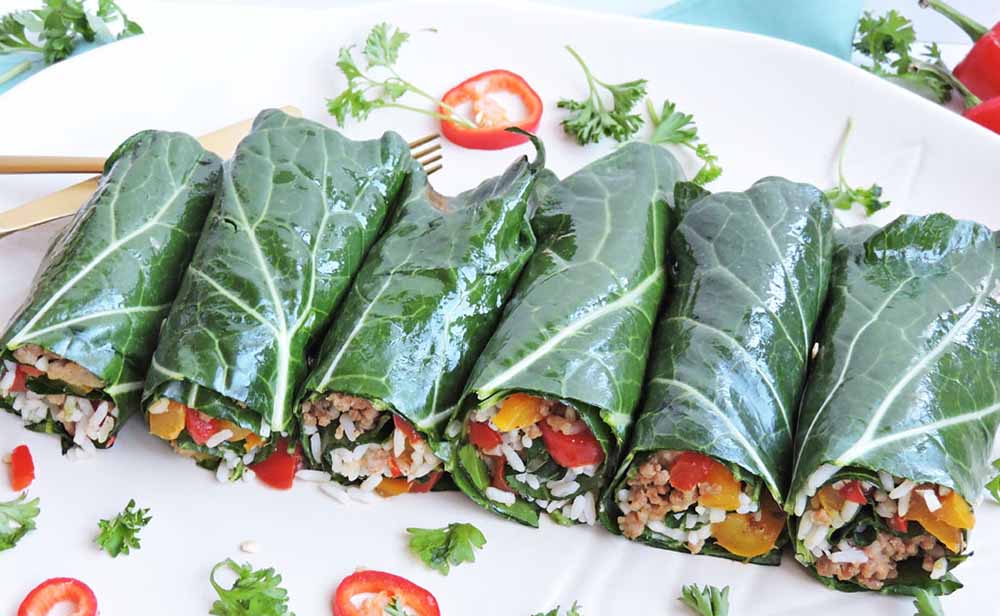 Turkey and Veggie Collard Wrap
